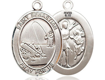 Pewter St. Christopher Fishing Medal