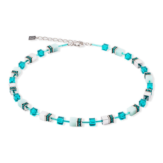 Coeur de Lion necklace – elegant handmade jewelry with colorful gemstones, Swarovski crystals, and stainless steel accents. Perfect for timeless, sophisticated style