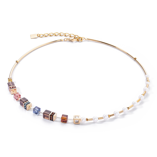 Necklace GeoCUBE® Fusion Precious Pearl Mix gold-autumn