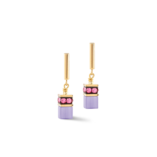 GeoCUBE® Iconic Layer earrings gold-rainbow