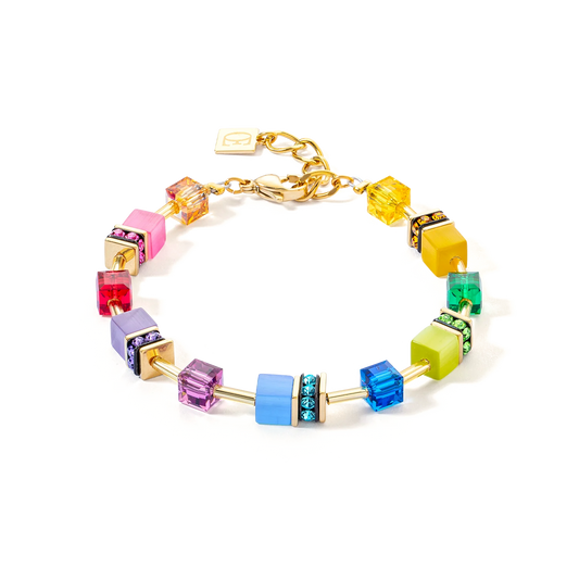 GeoCUBE® Iconic Layer bracelet gold-rainbow