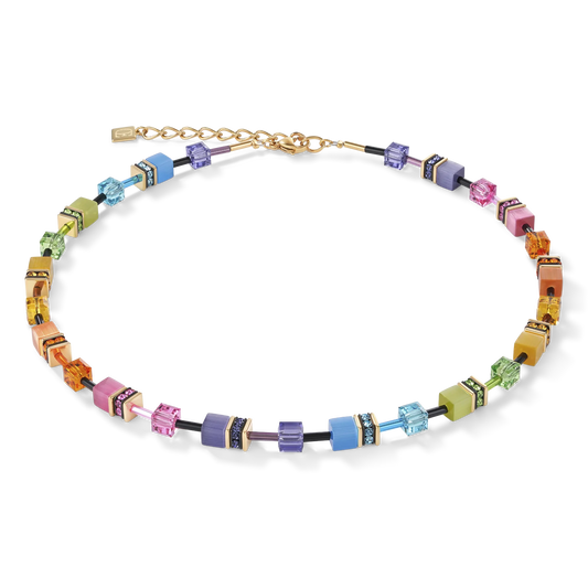 GeoCUBE® Necklace multicolor rainbow gold