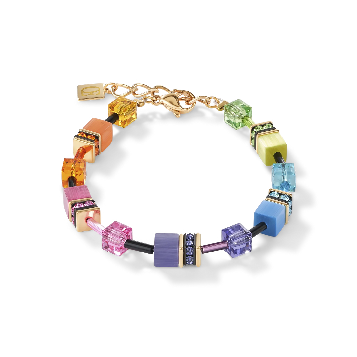 GeoCUBE® Bracelet multicolor rainbow gold