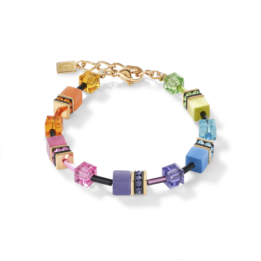 GeoCUBE® Bracelet multicolor rainbow gold