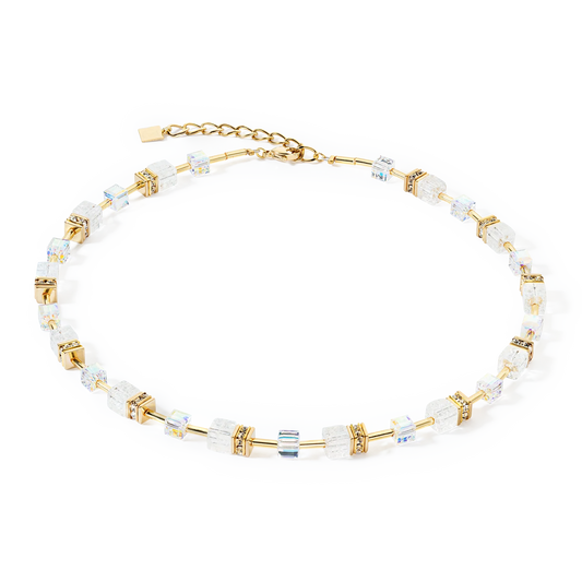 GeoCUBE® Iconic Nature necklace gold white