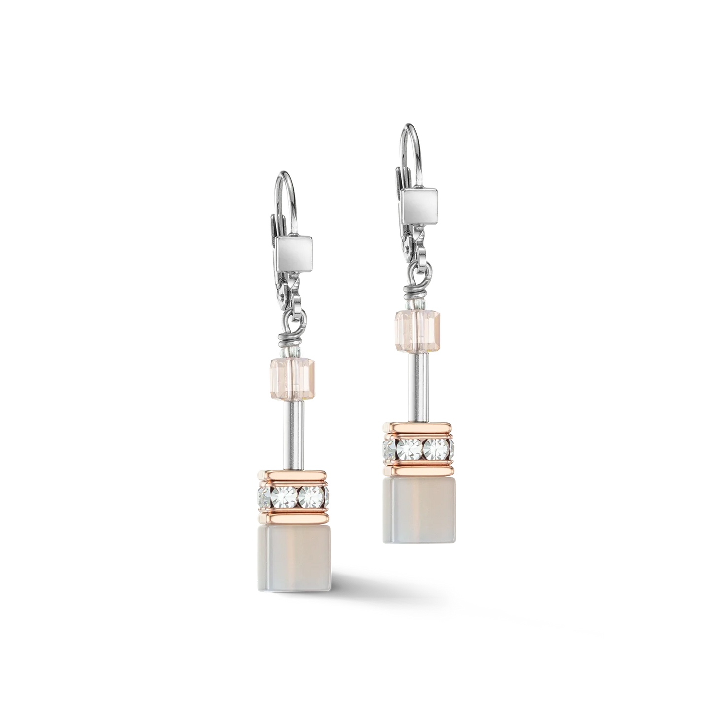 GeoCUBE® Iconic Precious earrings rose gold-peach