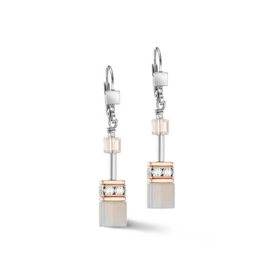 GeoCUBE® Iconic Precious earrings rose gold-peach