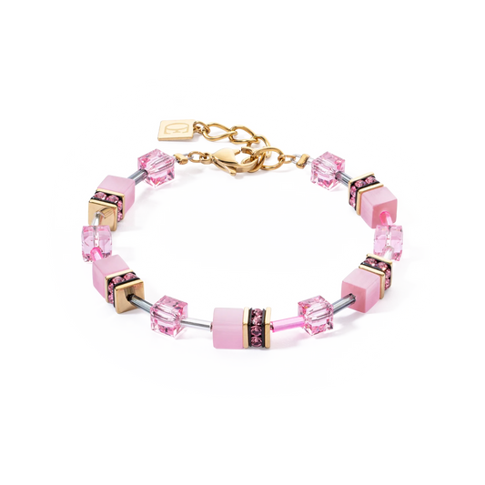 GeoCUBE® Iconic Mono Gold bracelet pink