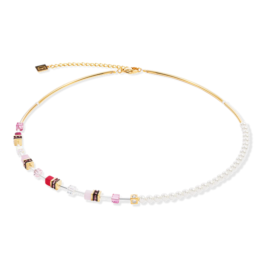 GeoCUBE® Mini Fusion Pearls Necklace gold-rose