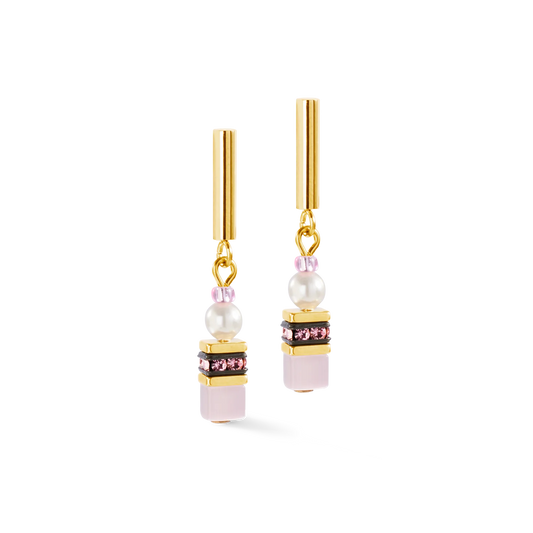 GeoCUBE® Mini Fusion Pearls Earrings gold-rose