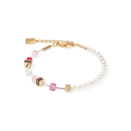 GeoCUBE® Mini Fusion Pearls Bracelet gold-rose