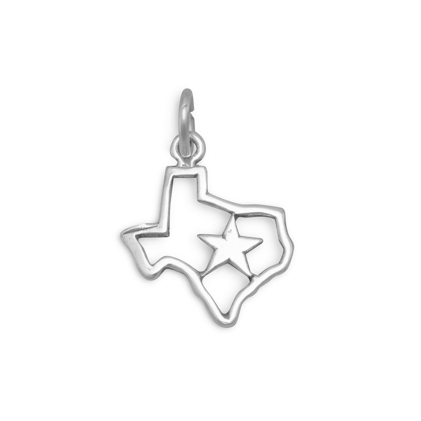 Sterling Silver Texas with Star Charm, Made in USA