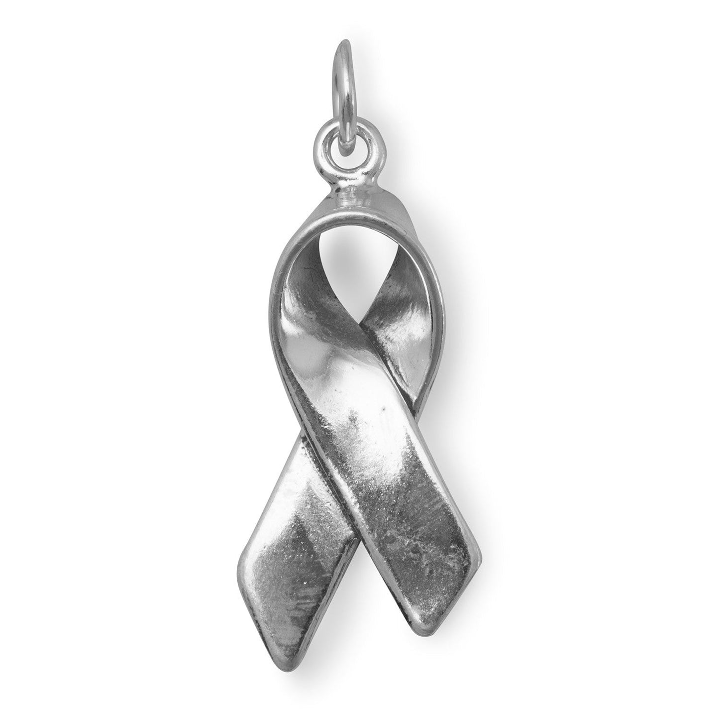 Sterling Silver Folded Ribbon Charm, Made in USA