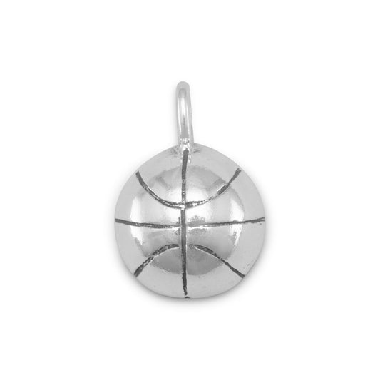 1/2 Round Basketball Charm