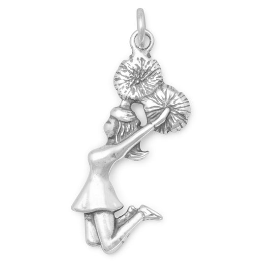 Sterling Silver Cheerleader Charm