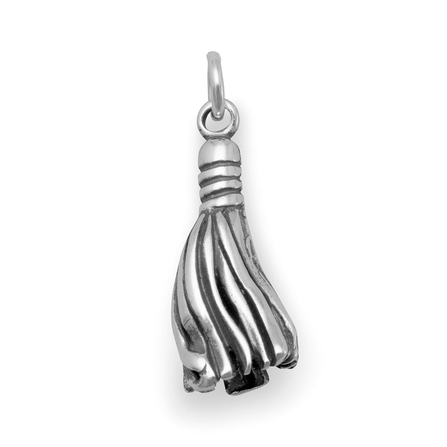 Oxidized Sterling Silver Graduation Tassel Charm