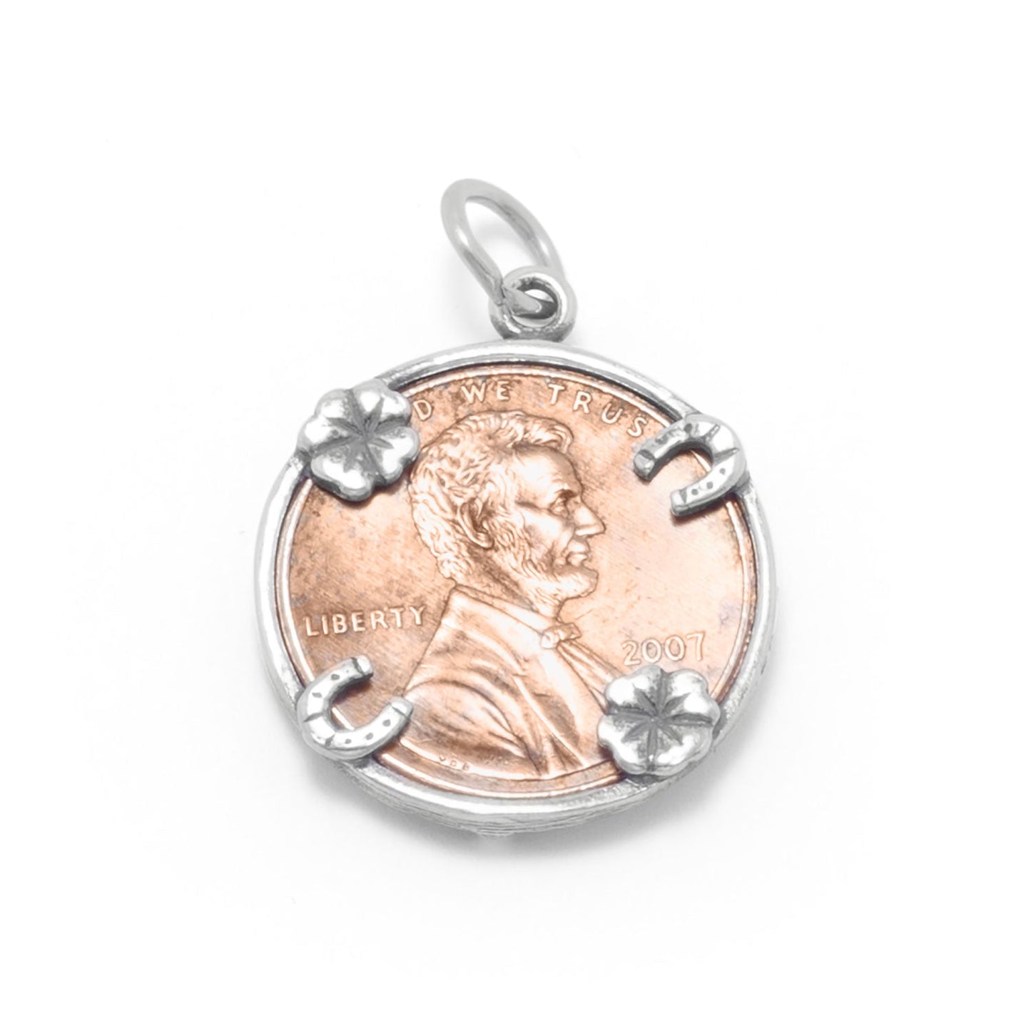 Sterling Silver Lucky Penny Holder Charm, Made in USA