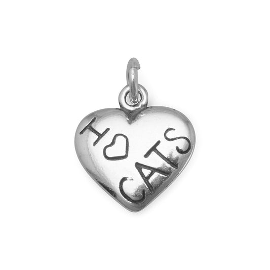 I Love CATS Charm