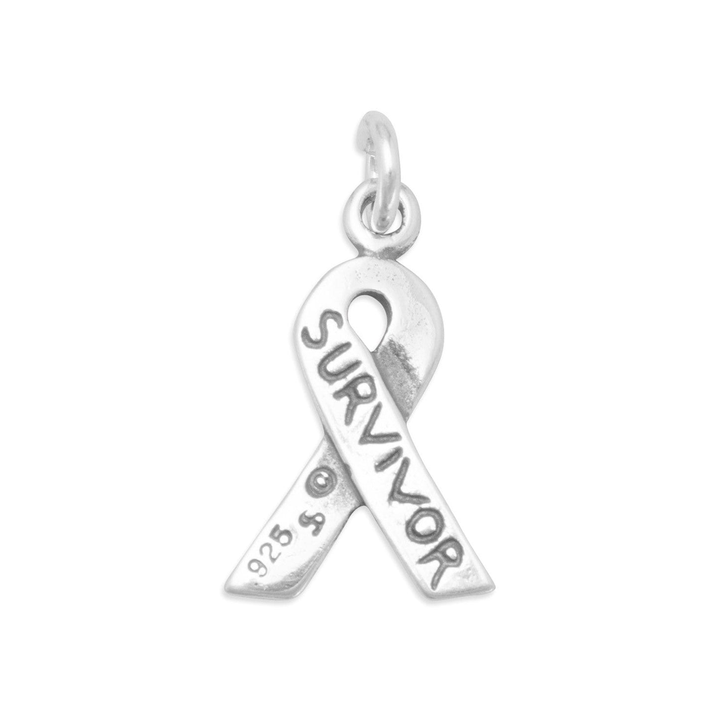 Sterling Silver Survivor Ribbon Charm