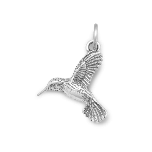 Oxidized Hummingbird Charm