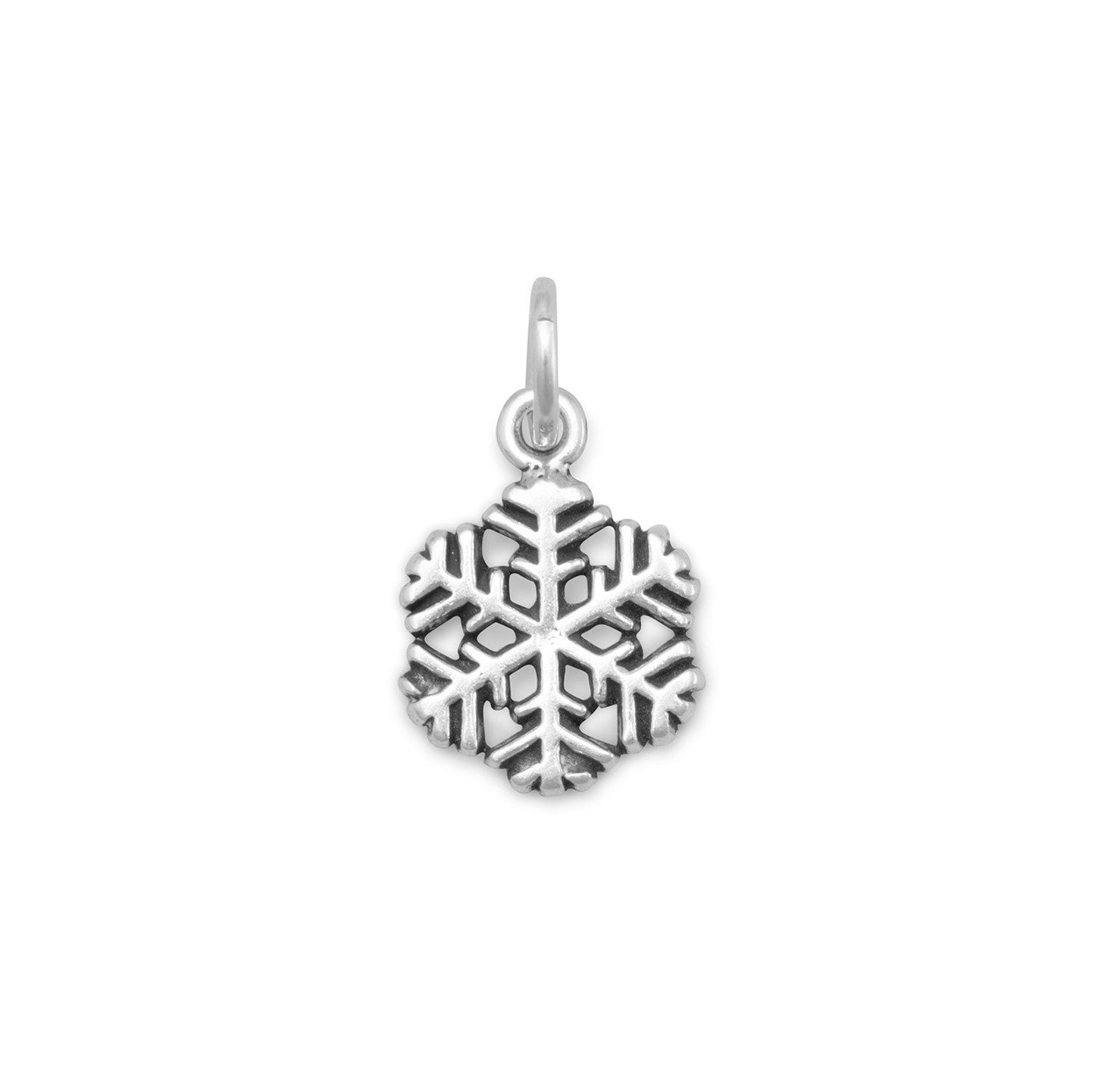 Small Oxidized Snowflake Charm