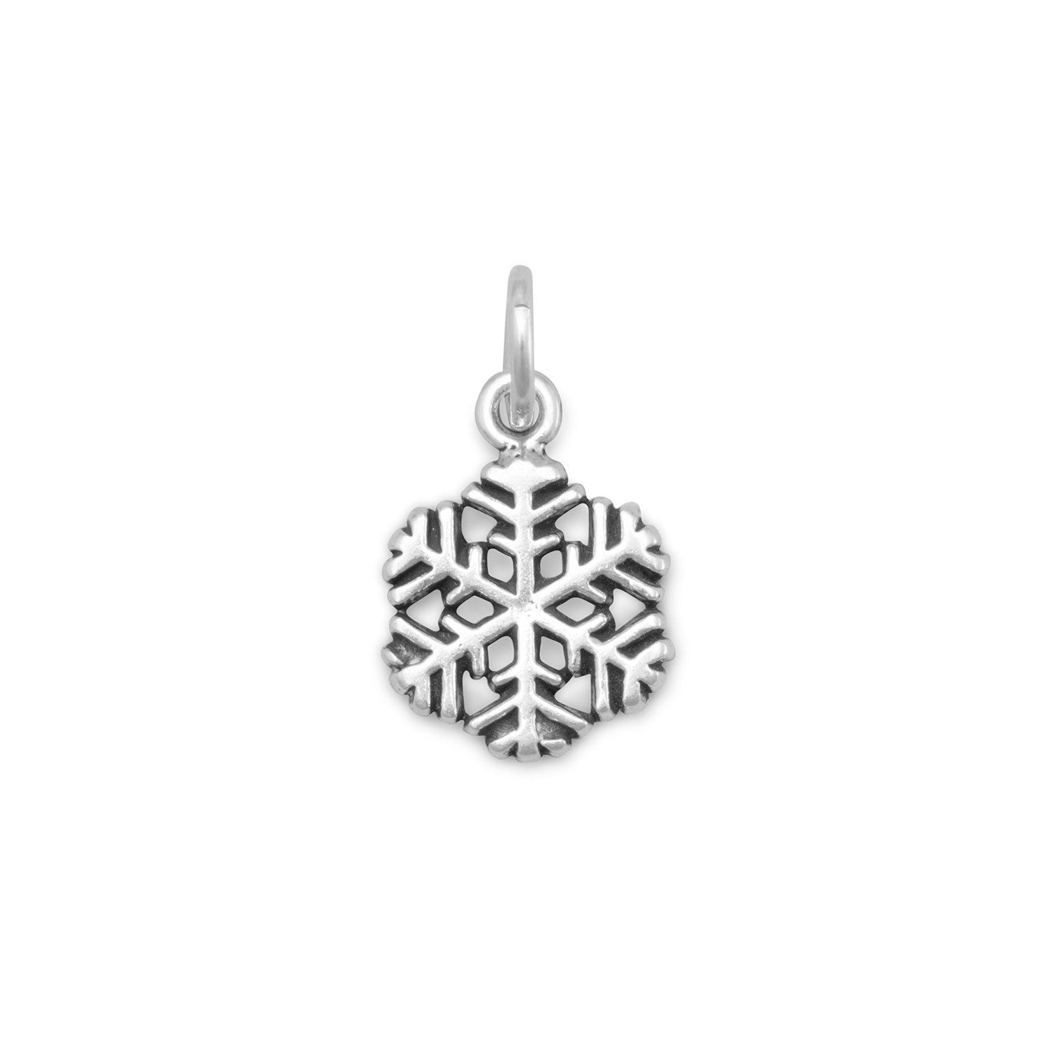 Small Oxidized Snowflake Charm