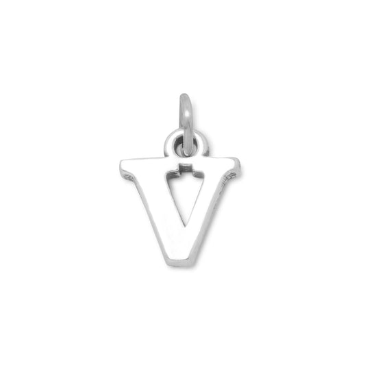 Oxidized "V" Charm