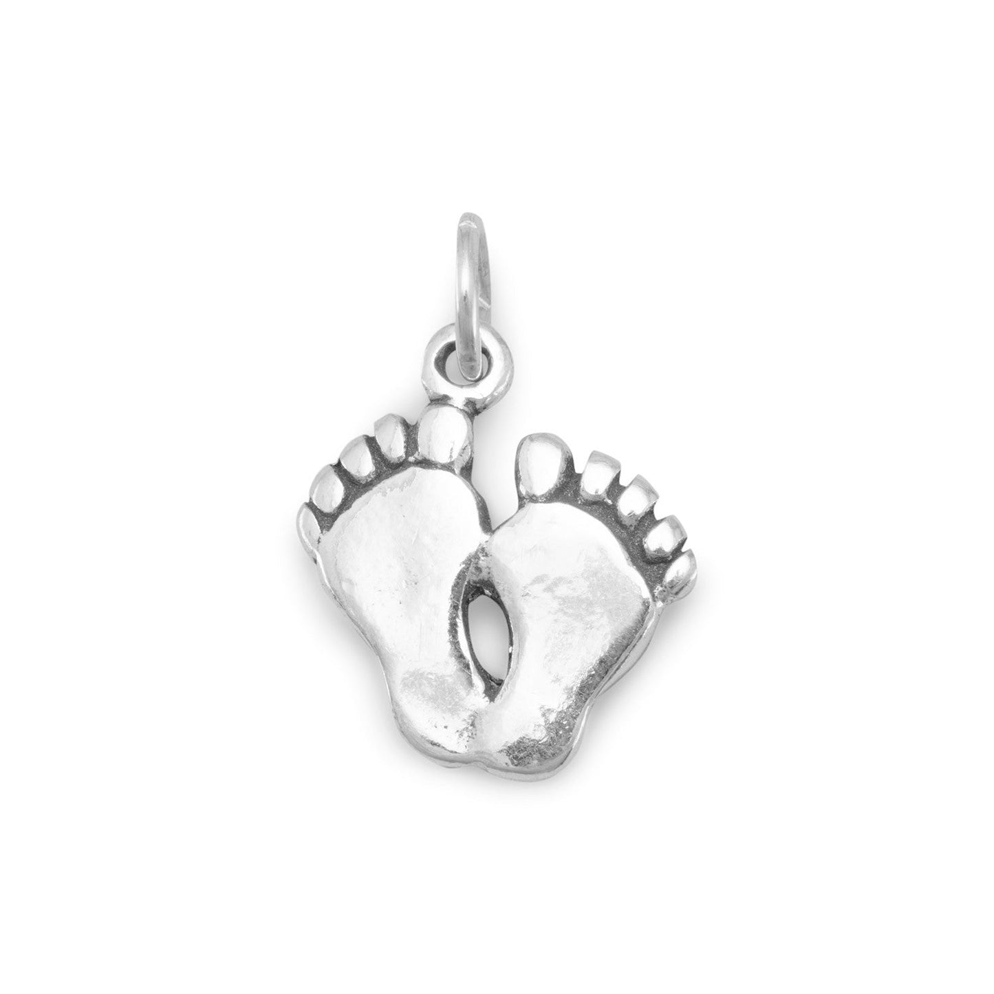 Oxidized Footprints Charm