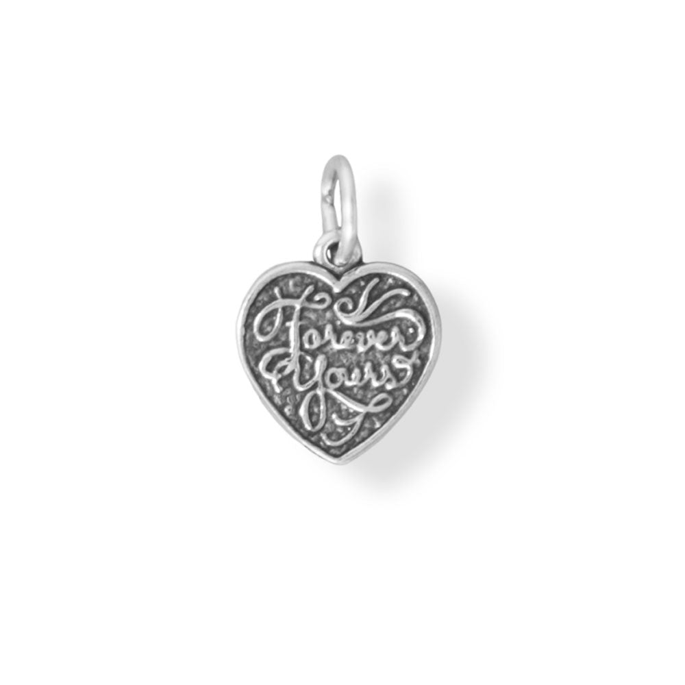 Oxidized Sterling Silver Small "Forever Mine/Forever Yours" Charm