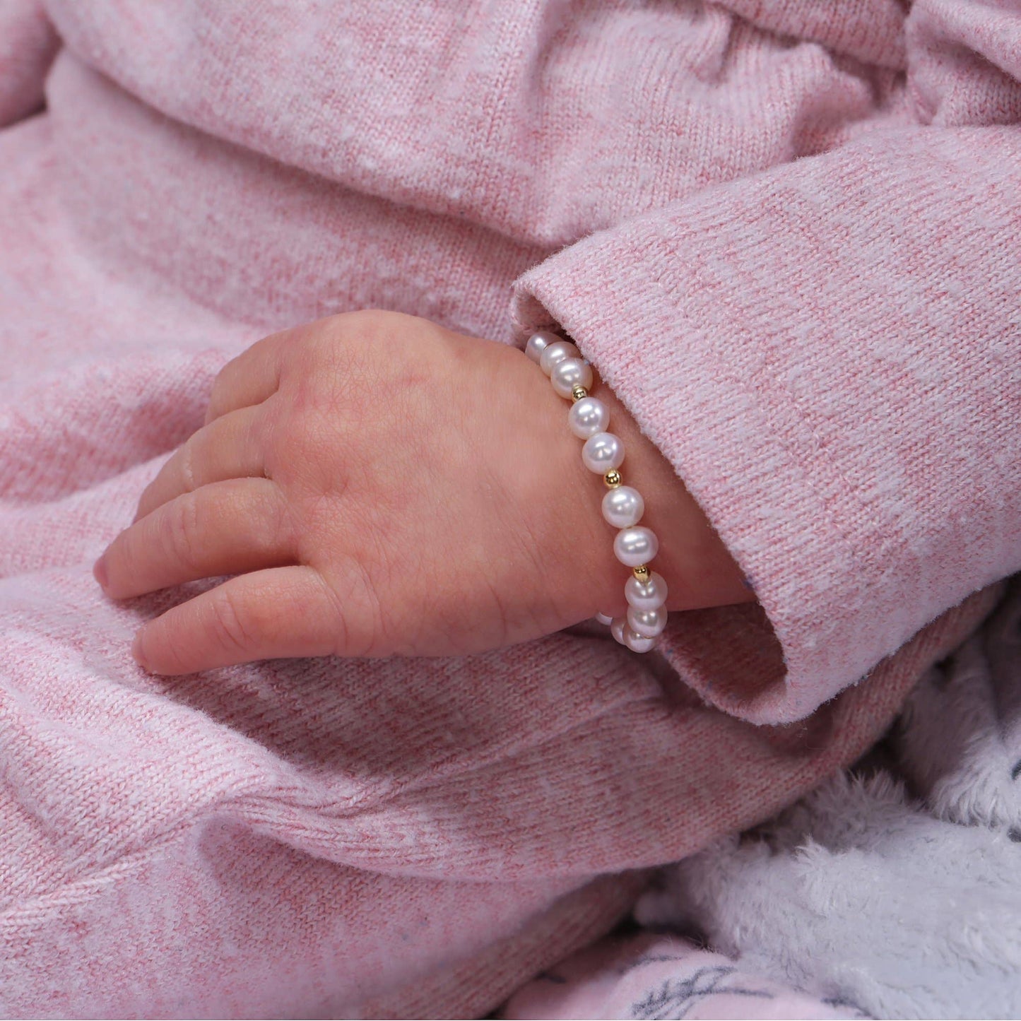 Girls 14K Gold-Plated Pearl Baby Bracelet Children's Jewelry Small 0-12m