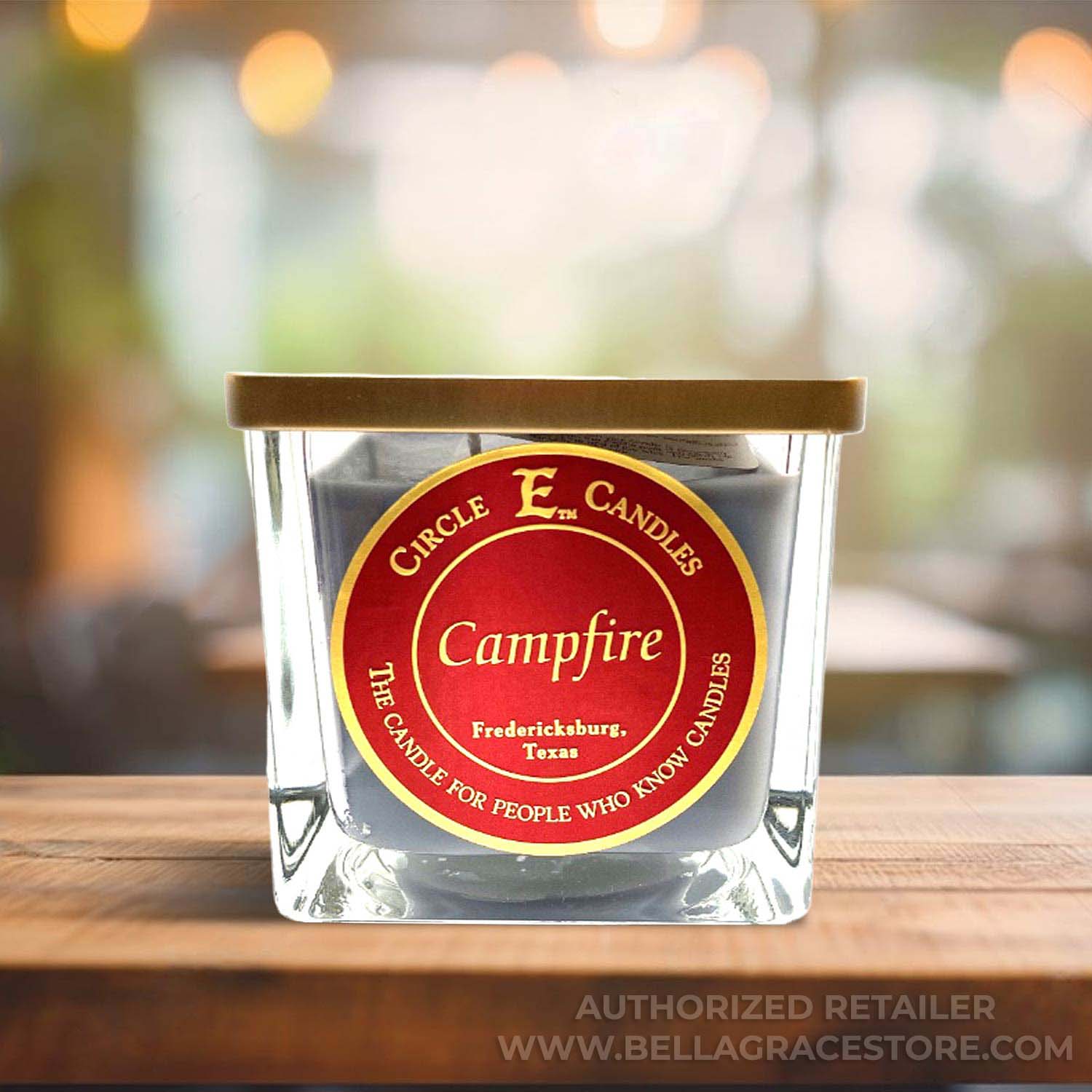 Circle E Candles, Campfire, Small Size Jar Candle, 8oz, 1 Wick