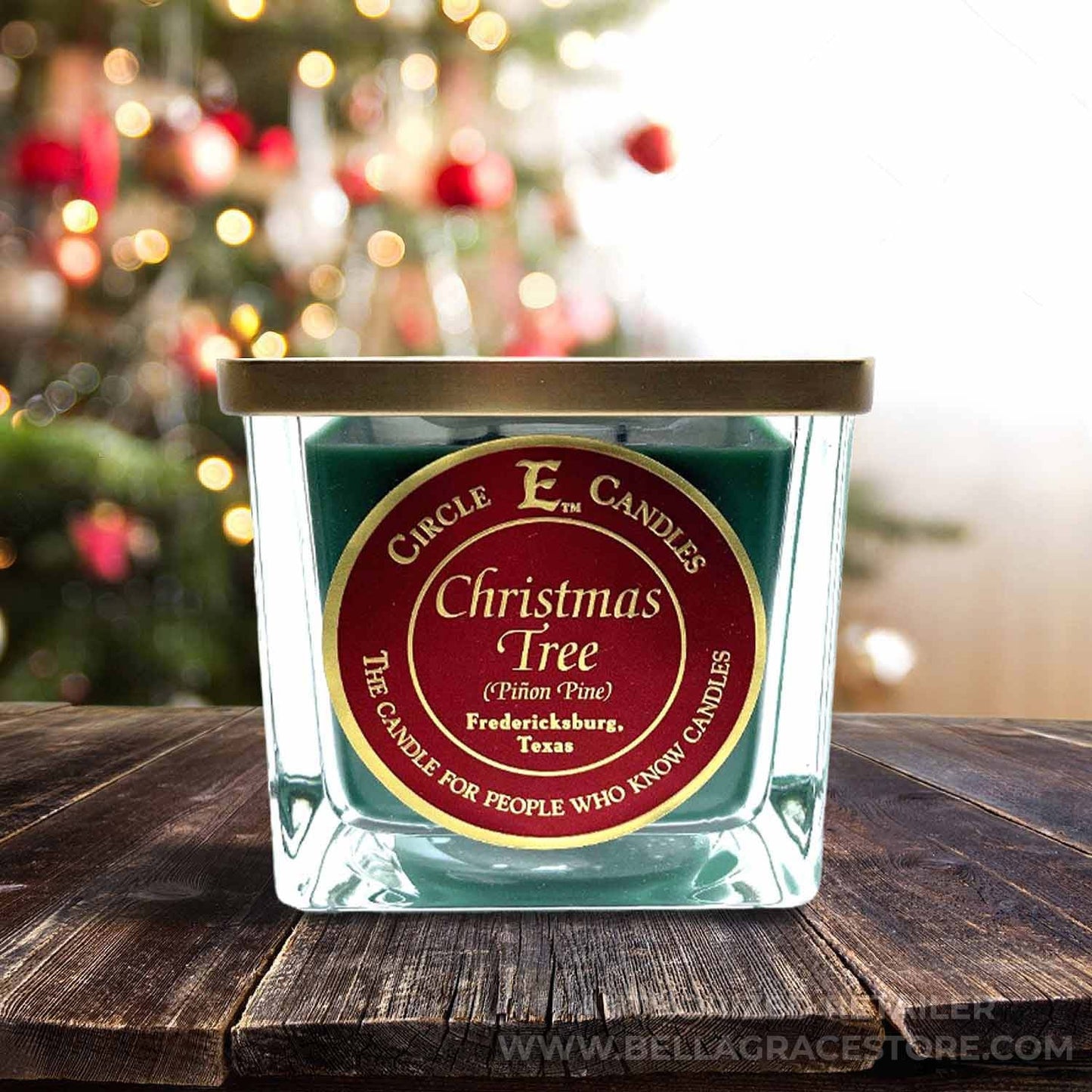 Circle E Candles, Christmas Tree, Small Size Jar Candle, 8oz, 1 Wick