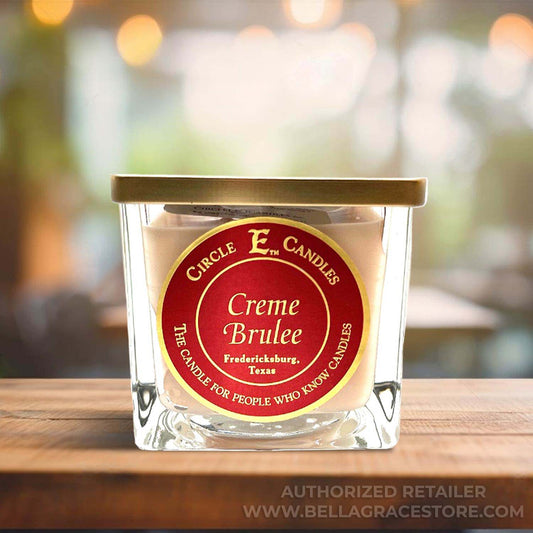 Circle E Candles, Creme Brulee Scent, Small Size Jar Candle, 8oz, 1 Wick