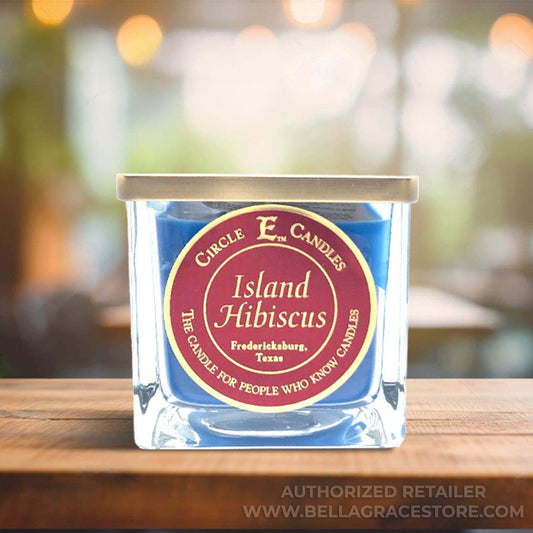 Circle E Candles, Island Hibiscus Scent, Medium Size Jar Candle, 22oz, 2 Wicks