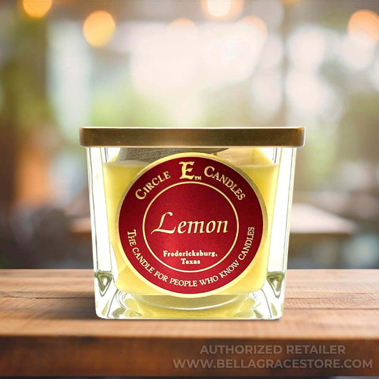 Circle E Candles, Lemon Scent, Small Size Jar Candle, 8oz, 1 Wick