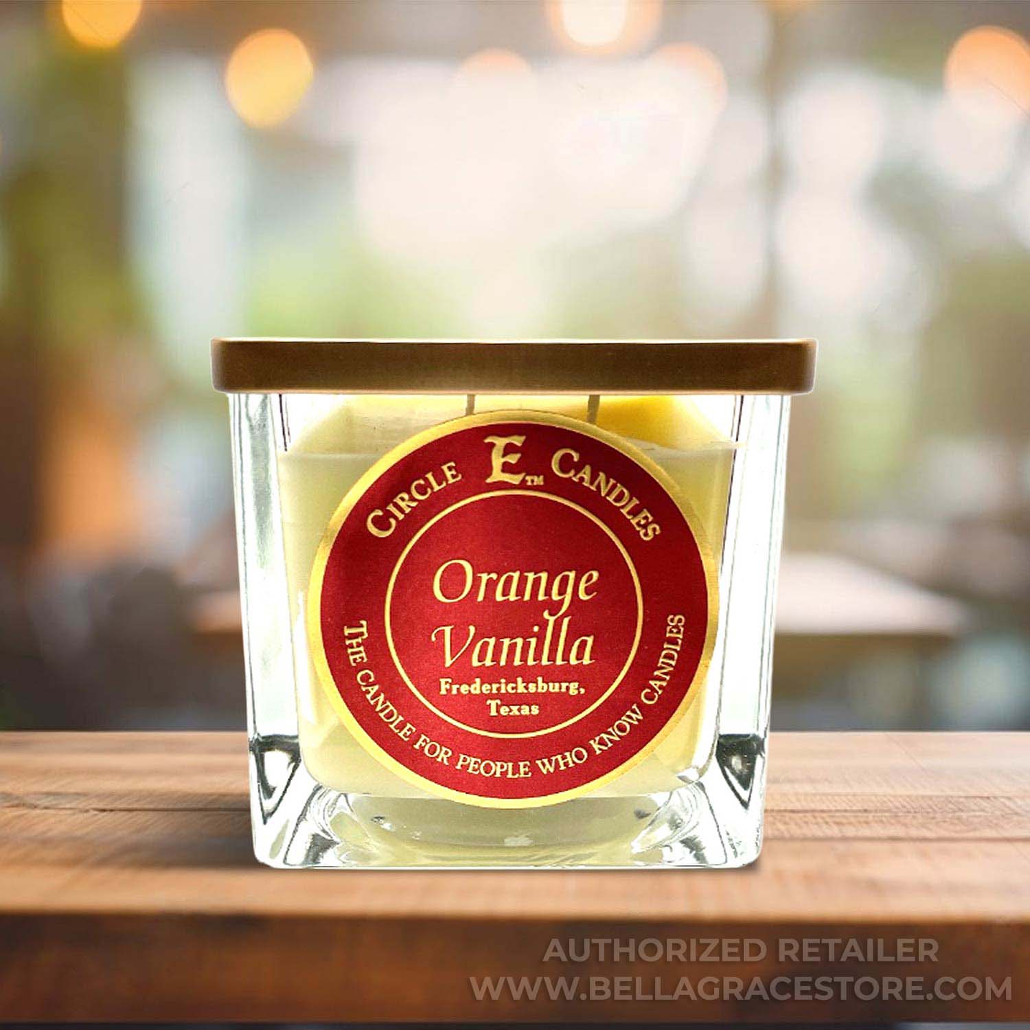 Circle E Candles, Orange Vanilla Scent, Small Size Jar Candle, 8oz, 1 Wick