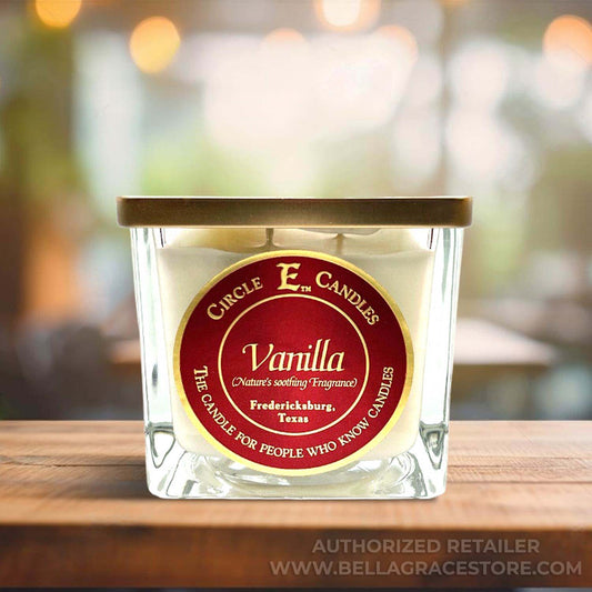 Circle E Candles, Vanilla Scent, Large Size Jar Candle, 43oz, 4 Wicks