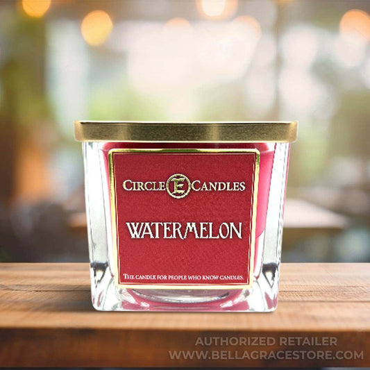 Circle E Candles, Watermelon, Medium Size Jar Candle, 22oz, 2 Wicks