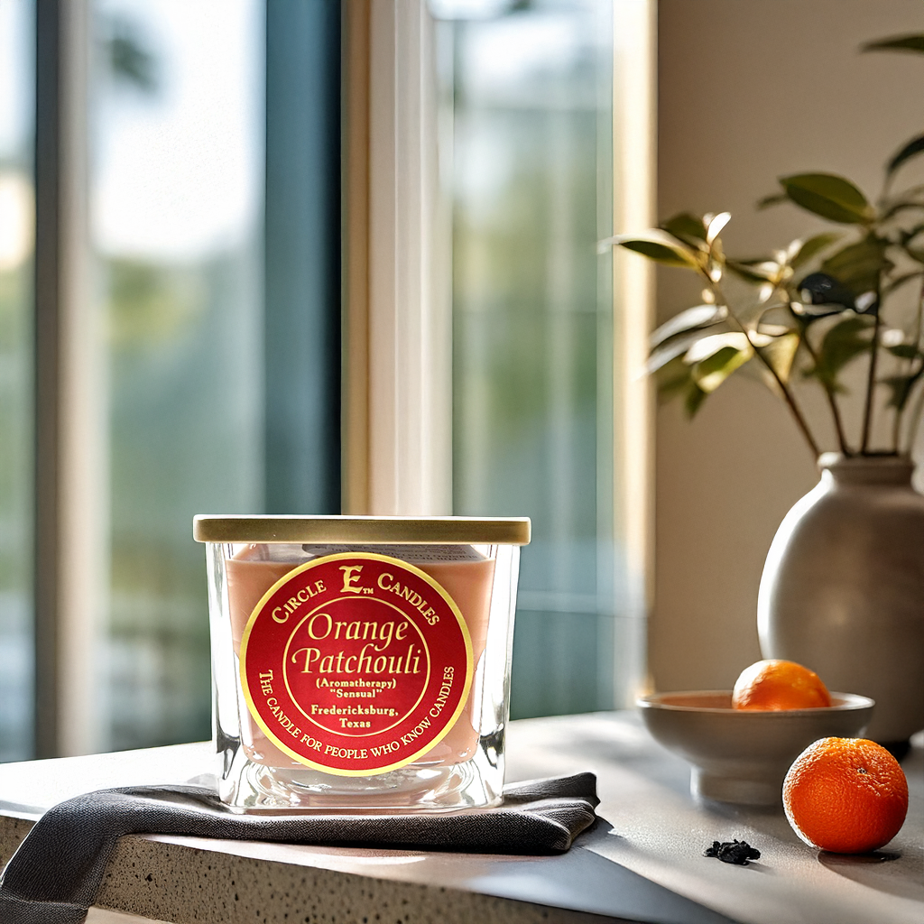 Orange Patchouli Circle E Candle