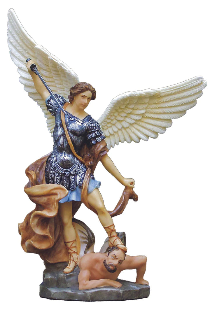 St. Michael Statue Hand Painted 8in