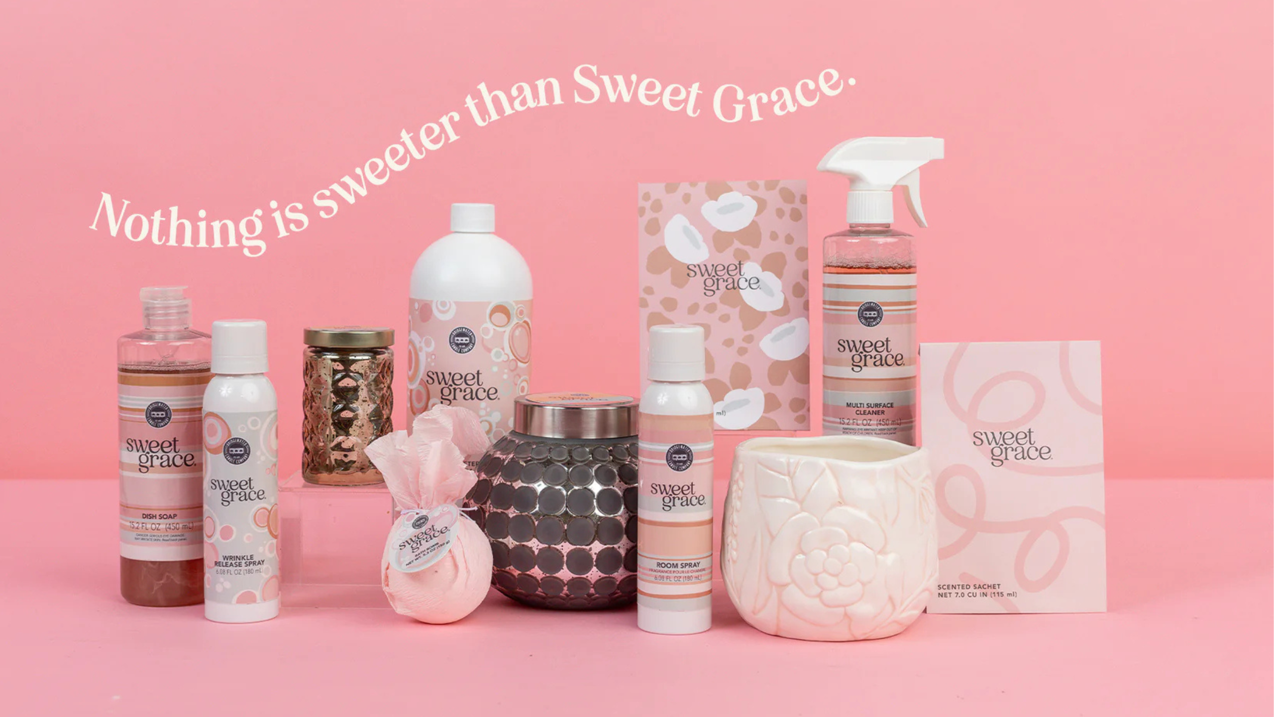 Collection of Sweet Grace Candles in elegant jars, known for their luxurious scent and stylish home decor appeal.