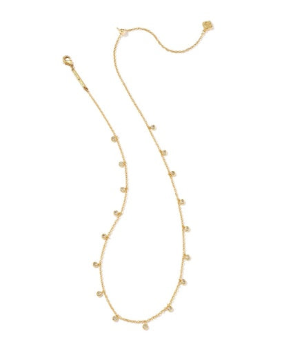 Amelia Chain Necklace Gold Metal with Crystal Charms