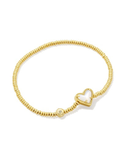 Ari Heart Stretch Bracelet Gold Ivory MOP for Every Wrist