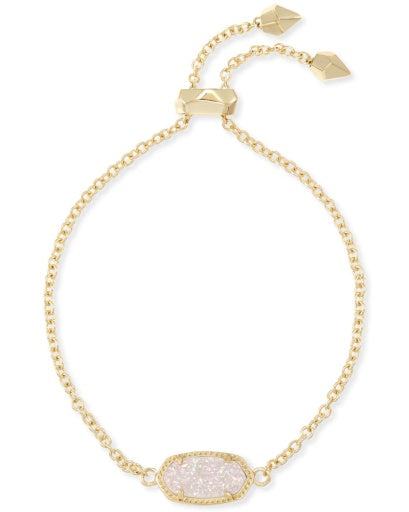 Elaina Delicate Chain Bracelet Gold Iridescent Drusy Shine