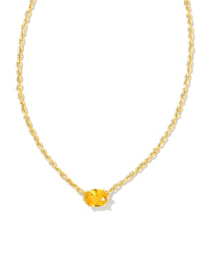 Cailin Crystal Pendant Necklace Gold Golden Yellow Crystal