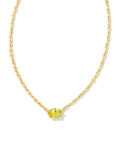 Cailin Crystal Pendant Necklace Gold Peridot Crystal Jewelry