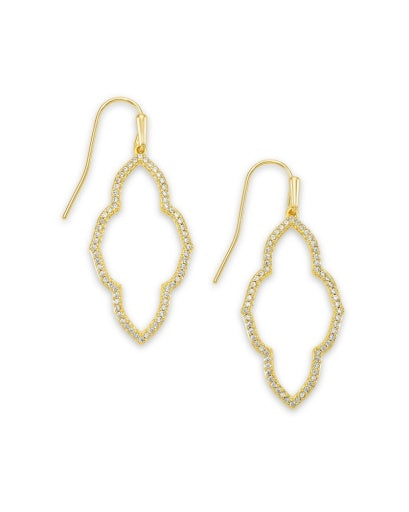 Abbie Small Open Frame Earrings Gold Metal for Elegant Style