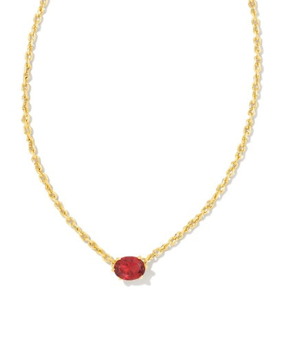 Cailin Crystal Pendant Necklace Gold Burgundy Crystal Gift