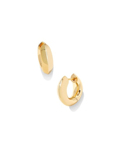 Mikki Metal Huggie Earrings Polished Gold for Everyday Style