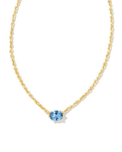 Cailin Crystal Pendant Necklace Gold Blue Violet Crystal